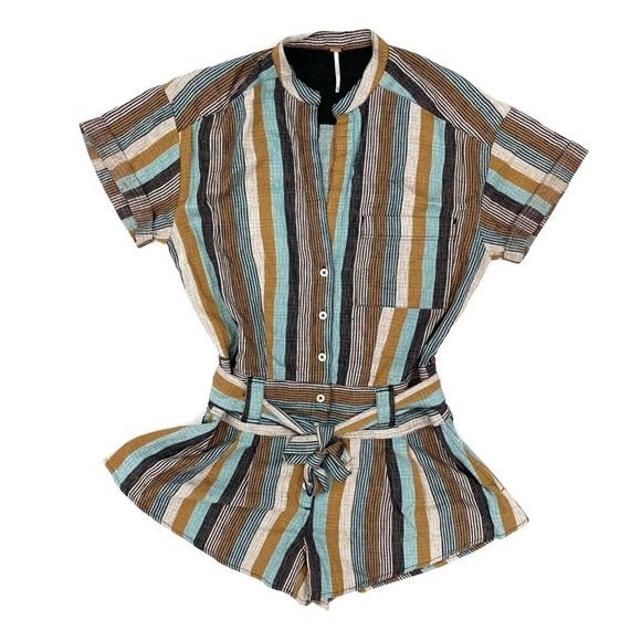 Free People Rugged Riptide Striped Romper XS NWOT - Picture 1 of 8